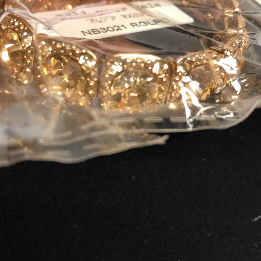 Earrings & Bracelet Set Rose Gold Tone Rhinestone Jewelry Gift Hypo‎ allergenic